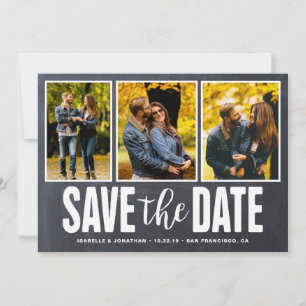 Save The Date Enregistrer la date Rustic Chalkboard 3 Photo Coll