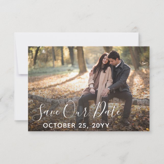 Save The Date Enregistrer la date Rustic Wood Mariage Photo pers (Devant)