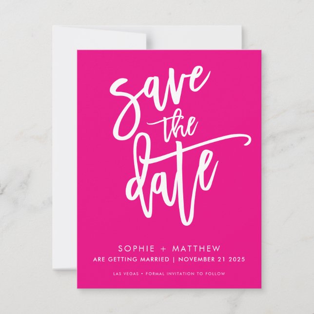 Save The Date ENREGISTRER LA DATE script de calligraphie moderne (Devant)