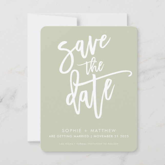Save The Date ENREGISTRER LA DATE script de calligraphie moderne (Devant)
