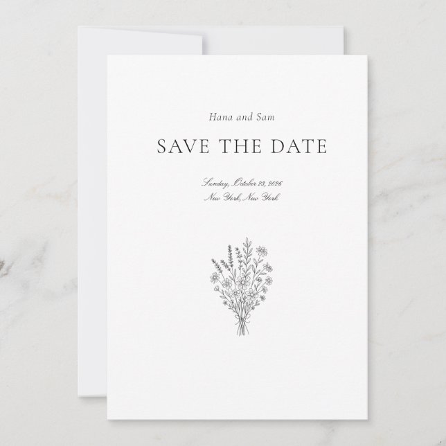 Save The Date Enregistrer la date simple mariage (Devant)