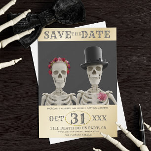 Save The Date Enregistrer la date Skeletons Octobre Halloween Ma