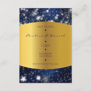 Save The Date Enregistrer La Date Sky Night Stars Gold