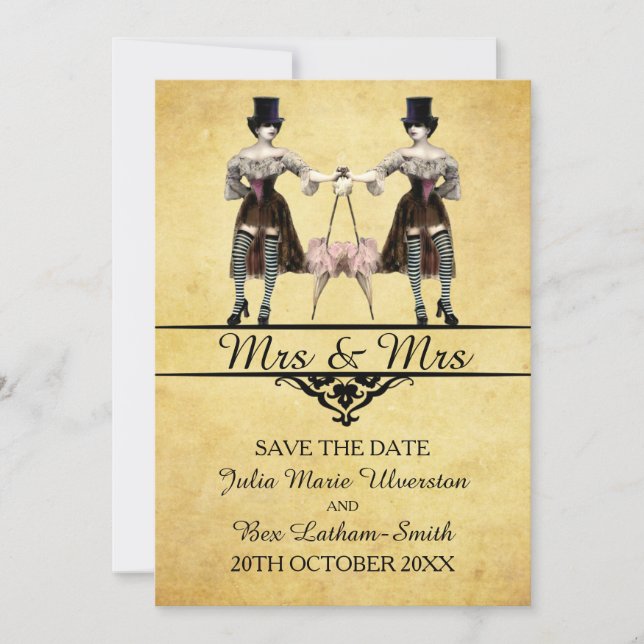 Save The Date Enregistrer La Date - Style Gothique Lesbienne Ste (Devant)