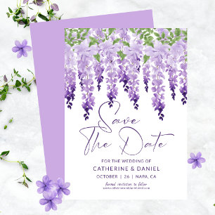 Save The Date Enregistrer la date Watercolor Wisteria Lilac Mari