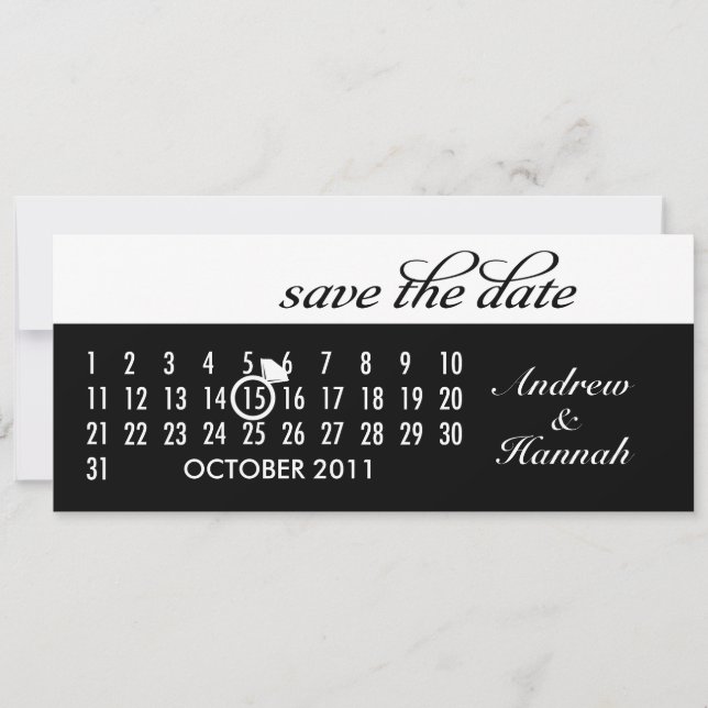 Save The Date Enregistrer la grille du calendrier de la date Dia (Devant)