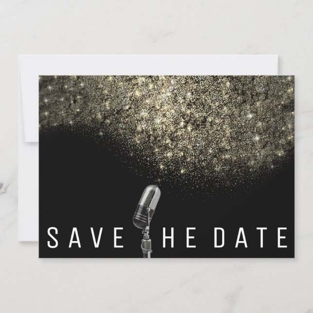 Save The Date Enregistrer La Parties scintillant Date Gold Sepia (Devant)