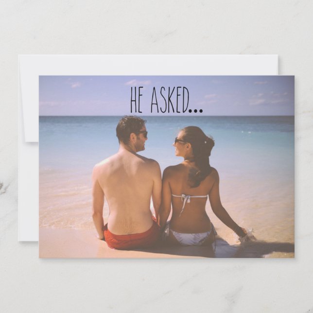 Save The Date Enregistrer la photo de date | Il a demandé... (Devant)