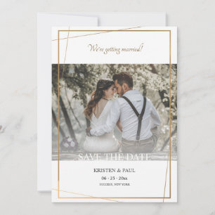 Save The Date Enregistrer l'annonce de photo Date Gold Frame