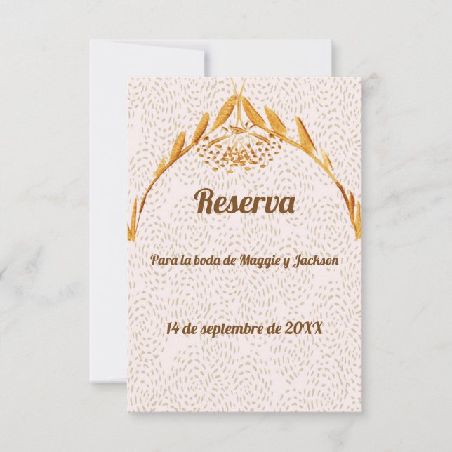 Save The Date Enregistrer l'Arrière - plan d'or Date Faux en esp (Devant)