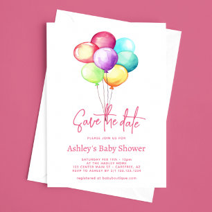 Save The Date Enregistrer le Baby shower Date Balloons