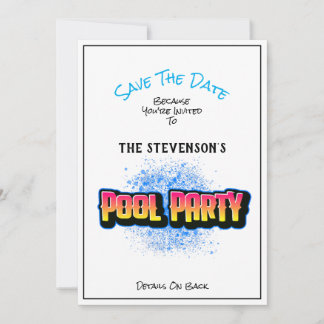Save The Date Enregistrer le blanc de l'invitation du pool de da