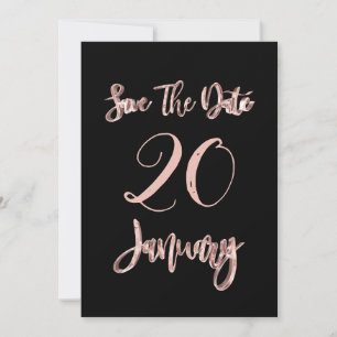 Save The Date Enregistrer Le Jeu De Janvier Rose Noir Gold Scrip