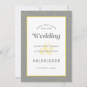 Save The Date Enregistrer Le Mariage Date Motif moderne gris j