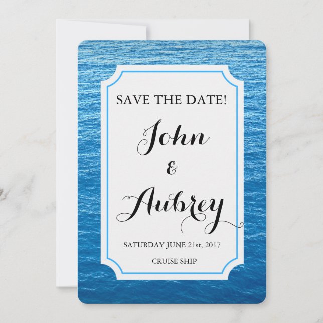 Save The Date Enregistrer le Mariage de bateau de croisière Date (Devant)