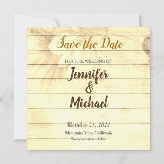 Save The Date Enregistrer le Mariage de date Sepia Brown Matte E