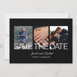 Save The Date Enregistrer le Mariage noir noir blanc de la colle