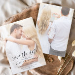 Save The Date Enregistrer le Mariage photo Date<br><div class="desc">La transparence couvrant la photo personnalisée sur le devant et le dos de l'élégant et moderne Save the Date Wedding Invitations - comprend une belle et élégante typographie de script pour la célébration spéciale du mercredi.</div>