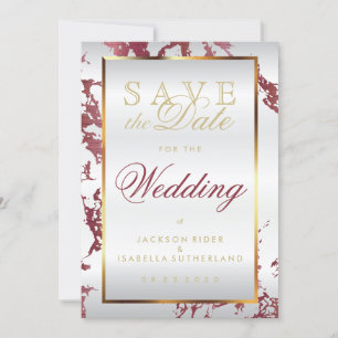 Save The Date Enregistrer le Rose date or marbre, blanc et or