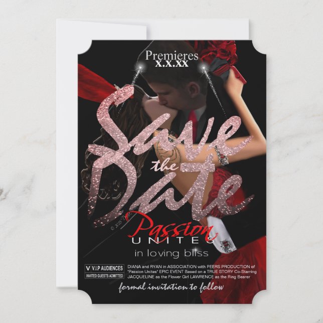 Save The Date Enregistrer le ticket de date (Devant)