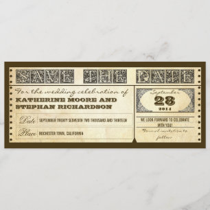 Save The Date enregistrer les tickets vintages de la date