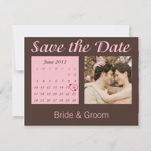 Save The Date Enregistrer l'Invitation Calendrier de juin 2012 (Devant)