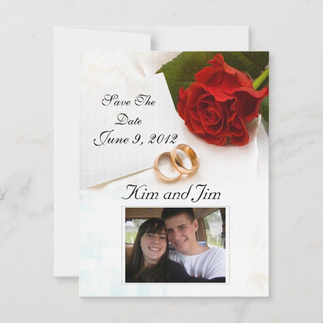 Save The Date Enregistrer l'invitation Date rouge rose (Devant)