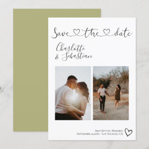 Save The Date Enregistrer notre date Coeur manuscrit photo perso