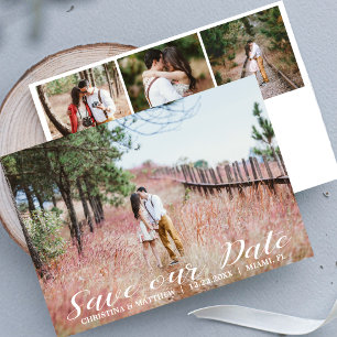 Save The Date ENREGISTRER NOTRE DATE Mariage 4 PHOTOS Collage Bl