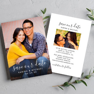 Save The Date Enregistrer Notre Date Modern manuscrit Script Pho