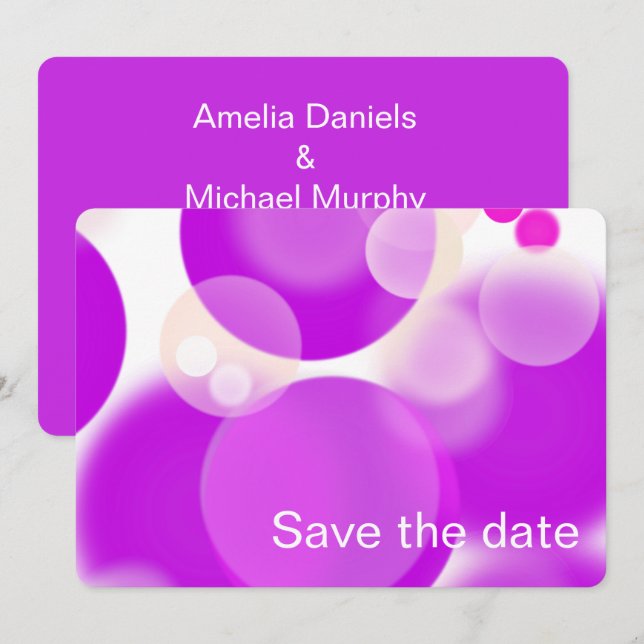 Save The Date Enregistrez la date bulle magenta (Devant / Derrière)