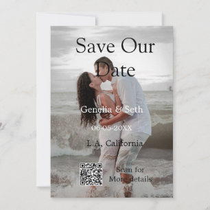 Save The Date Enregistrez la date code QR simple minimal détails