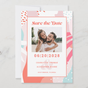 Save The Date Enregistrez la date en photo Motif géométrique m