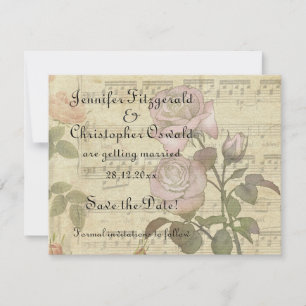 Save The Date Ensemble de mariage à la rose vintage et à la part