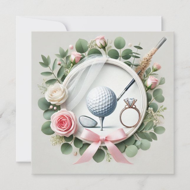 Save The Date Enterrement de vie de jeune fille Golf avec une ba (Devant)