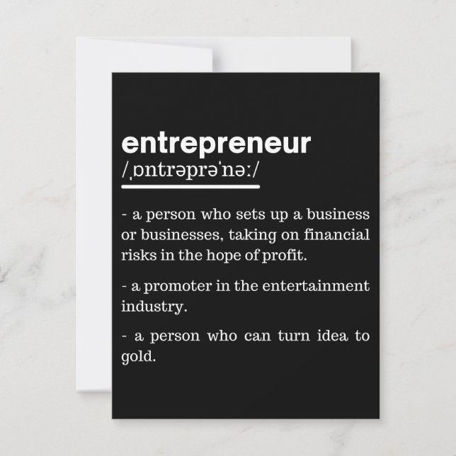 Save The Date Entrepreneur Définition Amusant Propriétaire d'ent (Devant)