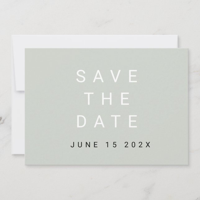 Save The Date Épargnez la date typographique sage minimale (Devant)