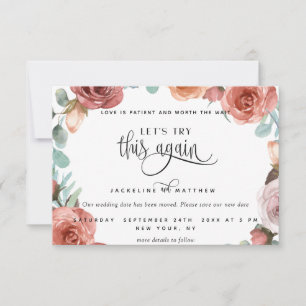 Save The Date Essayons ça encore, Blush Peach Floral