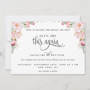 Save The Date Essayons de nouveau, Blush Rose Or Floral