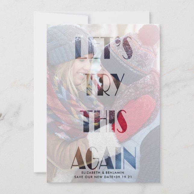 Save The Date Essayons de nouveau le report Mariage (Devant)