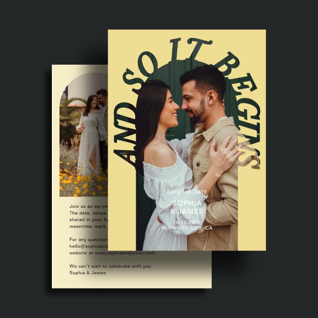 Save The Date Et ça commence Photo de l'arche Mariage Citron (Créateur téléchargé)