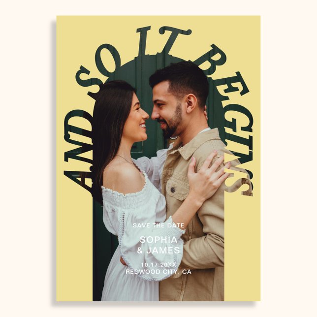 Save The Date Et ça Commence Photo de l'Arche Mariage Citron (Créateur téléchargé)