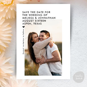 Save The Date État du mariage moderne minimaliste propre
