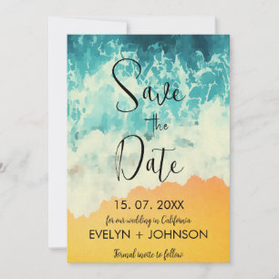 Save The Date Eté Moderne Ocean Beach Mariage Économisez La Date