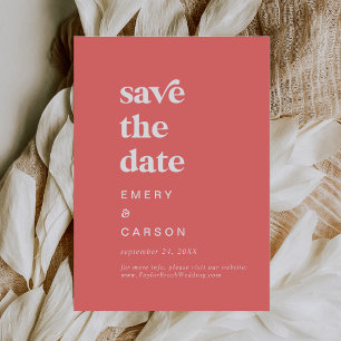 Save The Date Été rétro   Mariage rose chaud