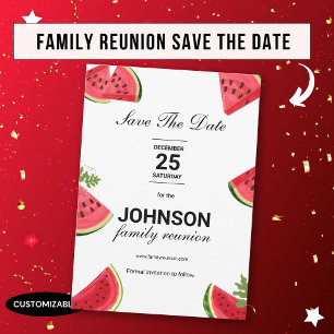 Save The Date Eté Watermelon Thème Famille Réunion Blanc