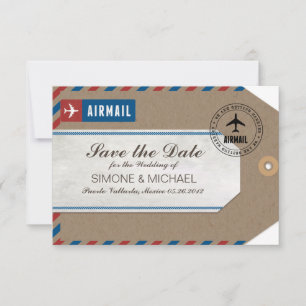 Save The Date Étiquette de bagage par avion mariage enregistrer 