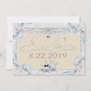 Save The Date Étoile de mer et diamants, enregistrez la date