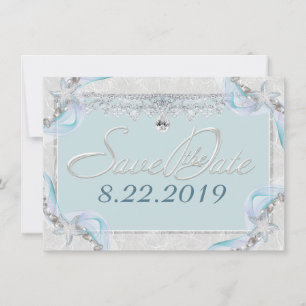 Save The Date Étoile de mer et diamants Enregistrez la date
