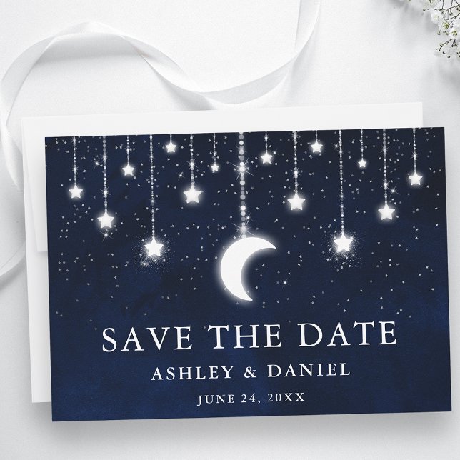 Save The Date Étoiles célestes Luminaires à cordes Enregistrer l (Customize to add text to back of card.)